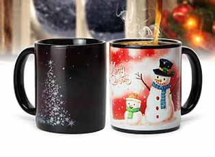 Christmas heat changing mugs