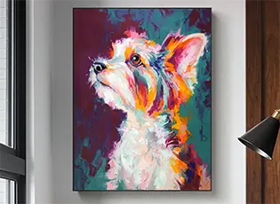 colorful abstract dog canvas thumbnail