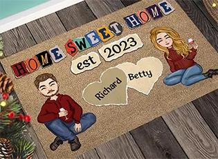 custom doormats for couples thumbnail