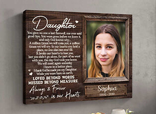 Memorial gifts for loss of daughter