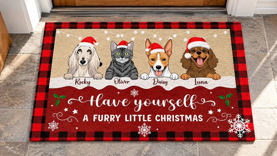 personalized christmas doormat feature image