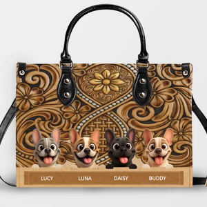 Personalized French Bulldog Handbag – Tooled Leather For Dog Lovers Gifts