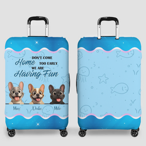 Personalized French Bulldog Luggage Cover – Having Fun Suitcase Protector Design