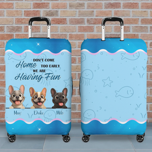 Personalized French Bulldog Luggage Cover – Having Fun Suitcase Protector Design