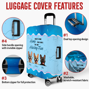 Personalized French Bulldog Luggage Cover – Having Fun Suitcase Protector Design