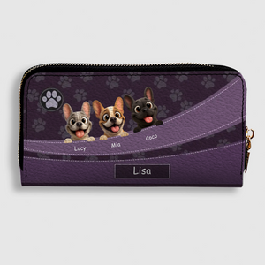 Custom Frenchie Long Wallet– Paw Print For Dog Mom