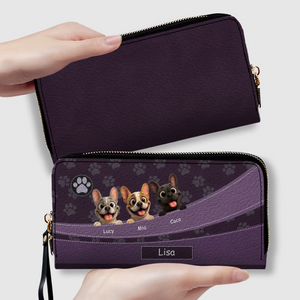 Custom Frenchie Long Wallet– Paw Print For Dog Mom