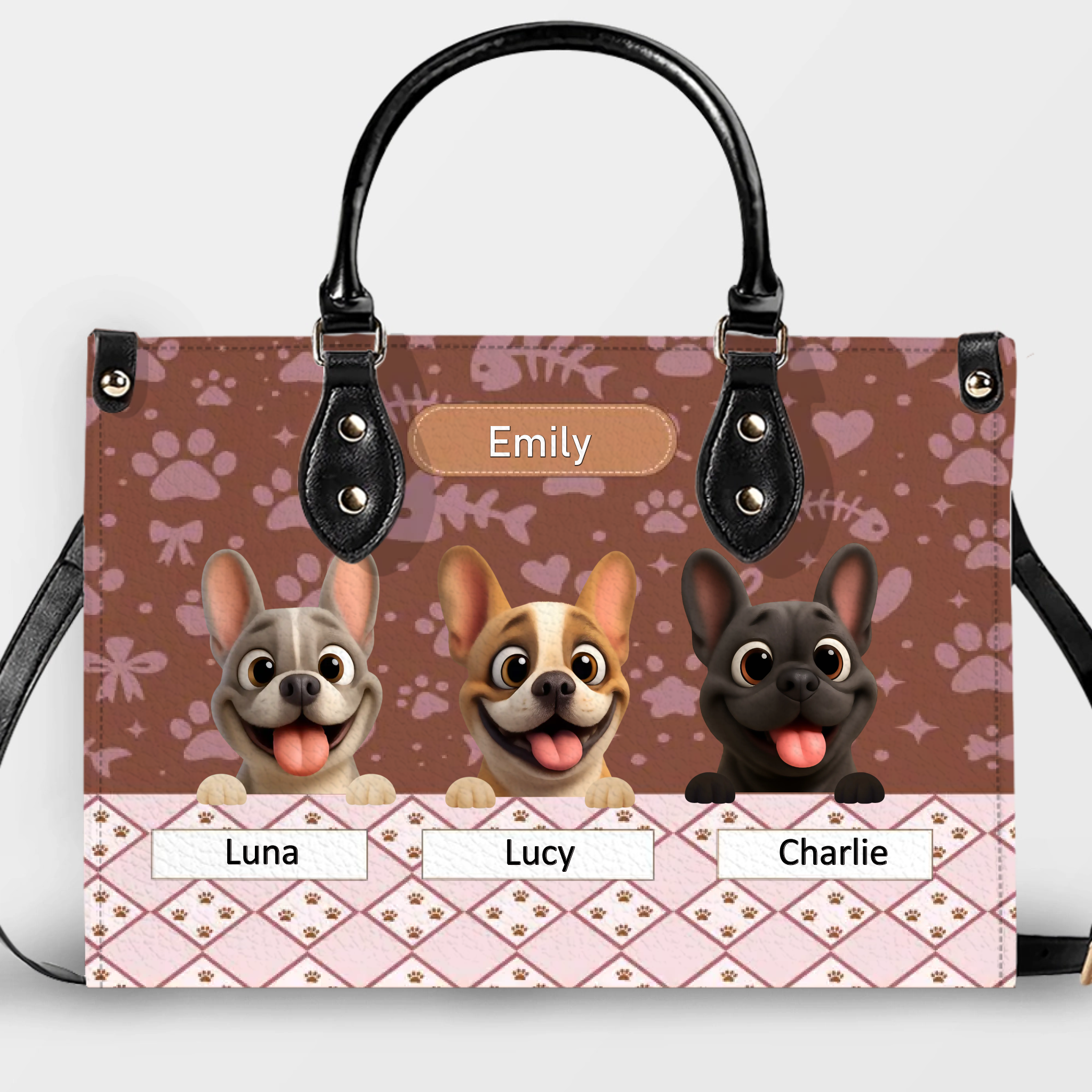 Customized Frenchie Handbag – Cute Dog Portrait Purse For Dog Mom