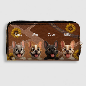 Customized French Bulldog Wallet – Vibrant Sunflower Gifts For Dog Lovers