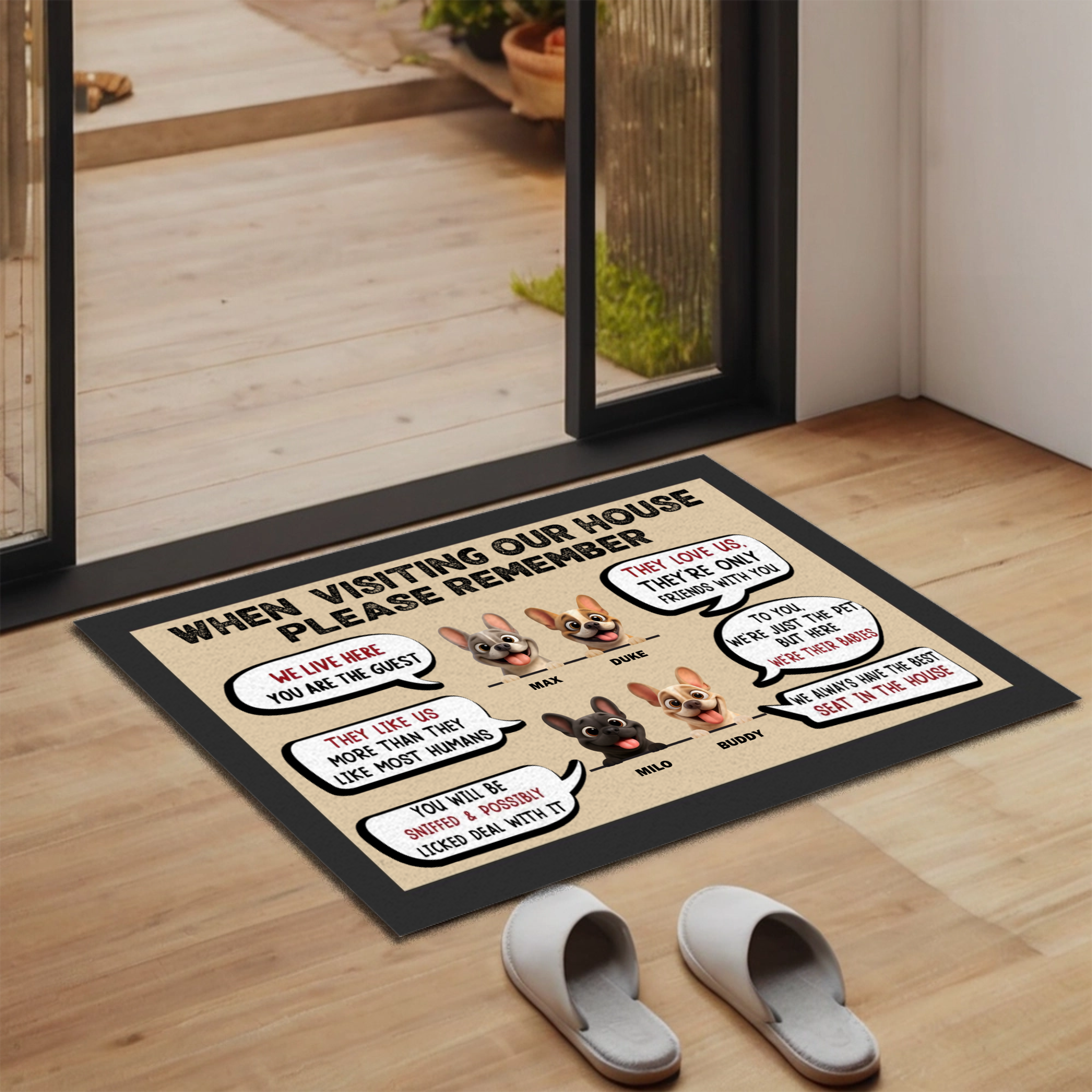 Custom Frenchie Doormat - When Visiting My House Please Remember
