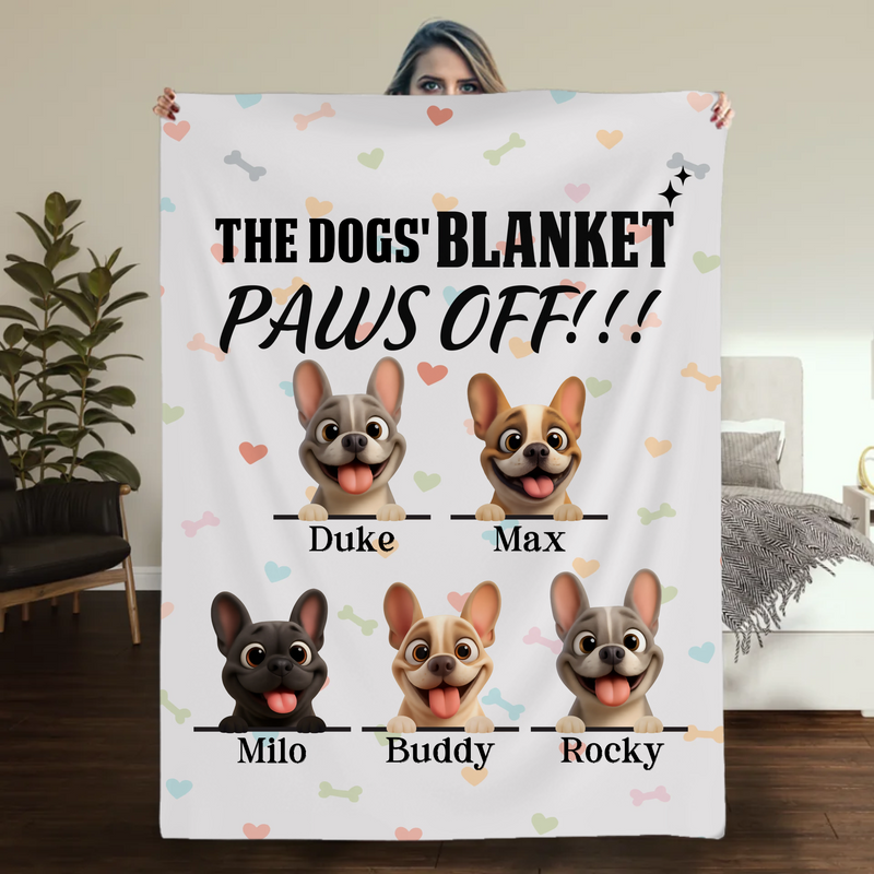 Customized Frenchie Blanket – Funny Paws Off Dog Name Gift