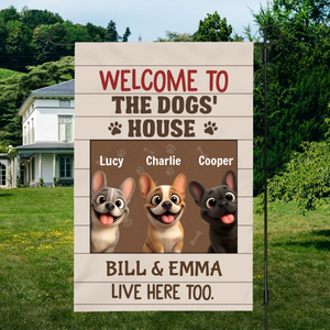 Personalized Frenchie Garden Flag – Welcome to the Dogs' House Decor