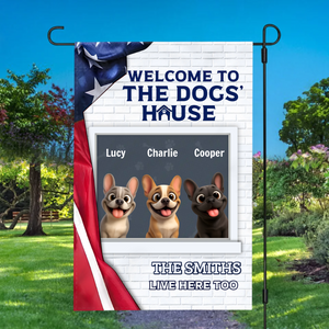 Garden Flag with Personalized Frenchie – Patriotic American Flag Welcome Sign