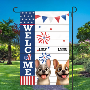 Custom French Bulldog Garden Flag For Dog Lovers - Welcome For Your Home
