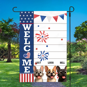 Custom French Bulldog Garden Flag For Dog Lovers - Welcome For Your Home