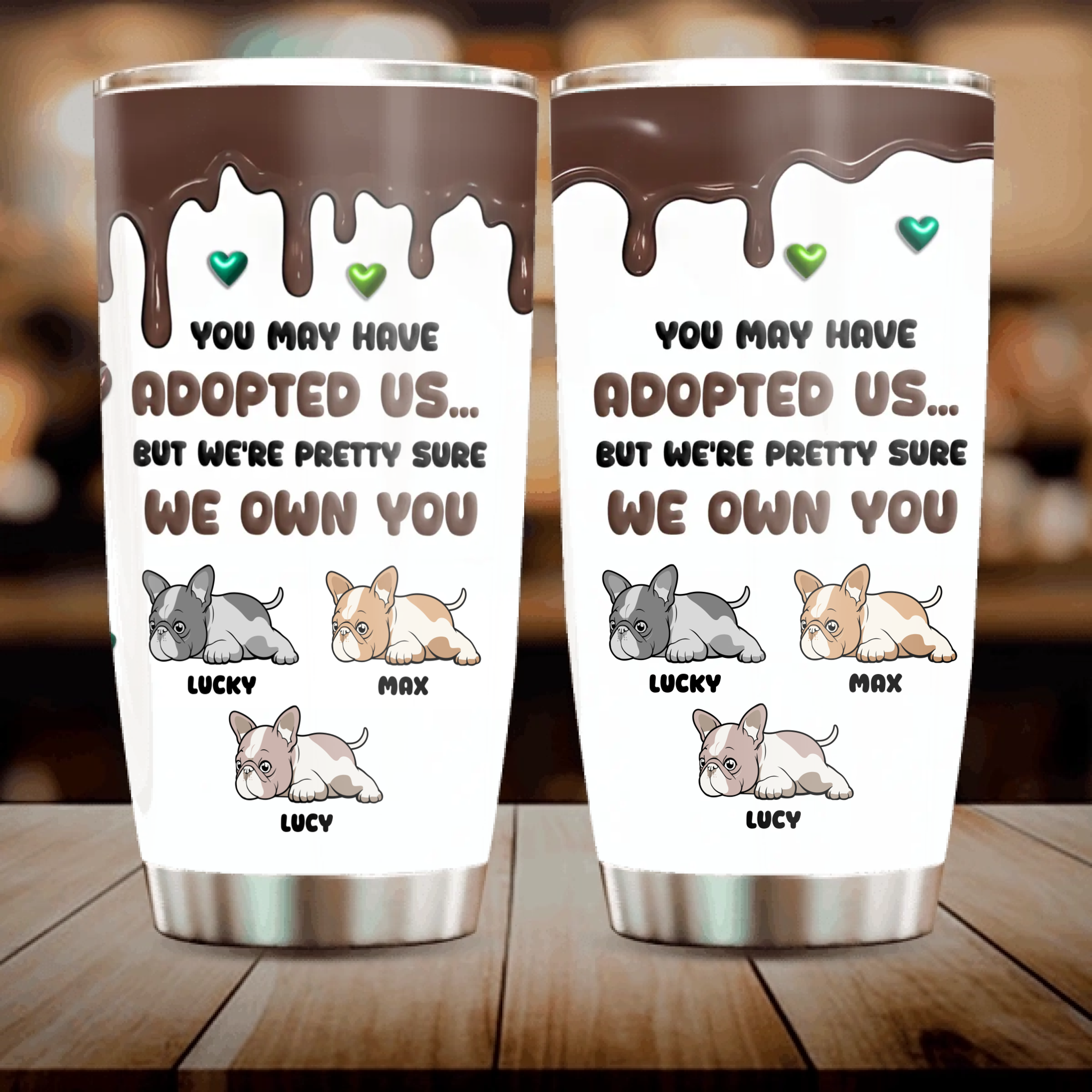 Customized French Bulldog Funny Tumbler – Lazy Splooting Puppy Insulated Cup