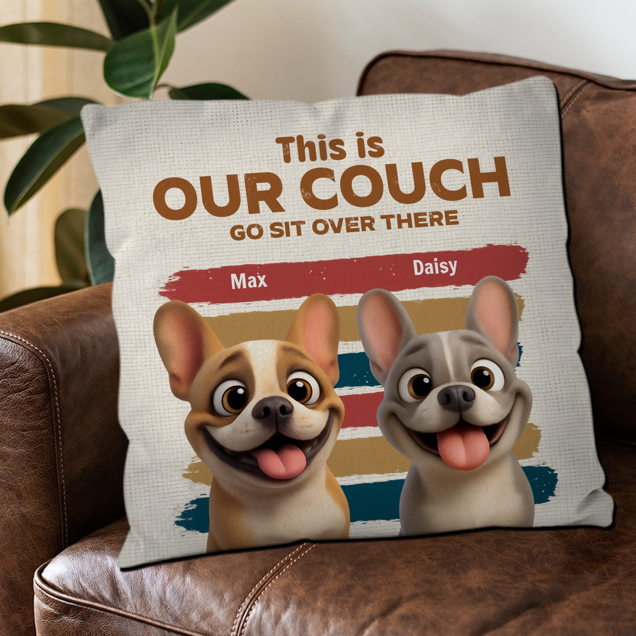 Bespoke French Bulldog Pillow – This Is My Couch, Go Sit Over There