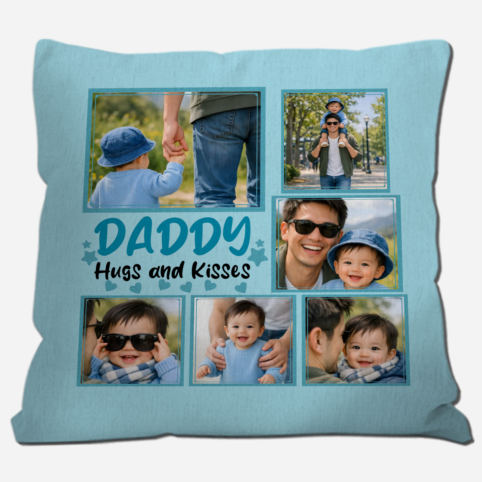 Personalized Throw Pillow For Dad – Daddy Hugs and Kisses Gift