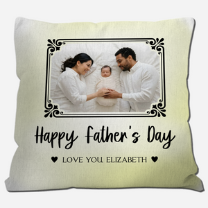 Happy Father's Day Custom Throw Pillow – Vintage Frame Photo
