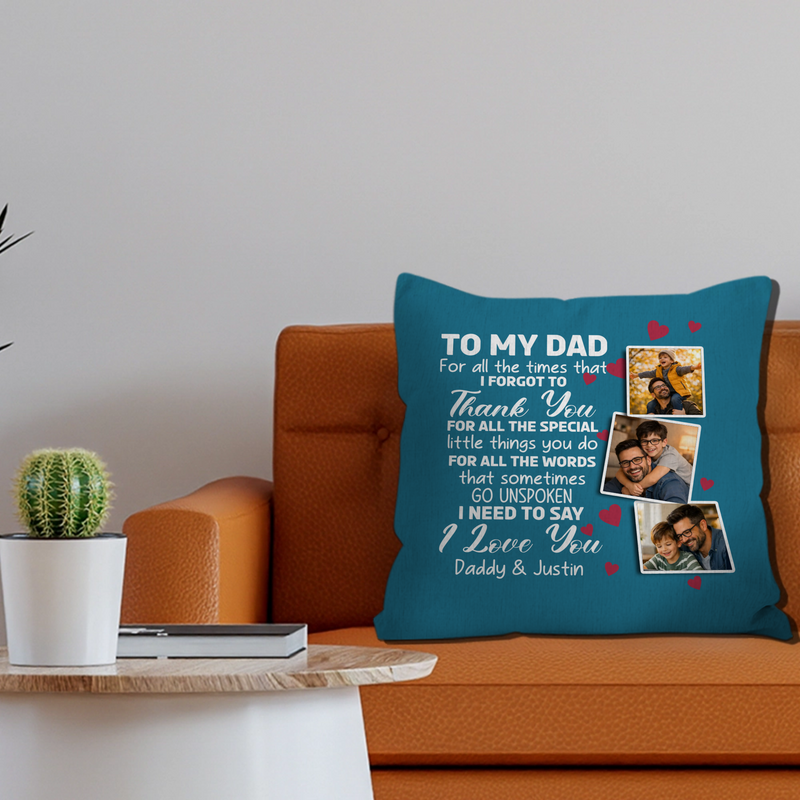 Unique Personalized Pillow for Dad – Special Emotional Letter Present