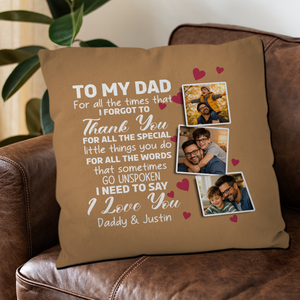 Unique Personalized Pillow for Dad – Special Emotional Letter Present