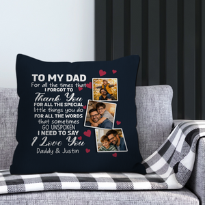 Unique Personalized Pillow for Dad – Special Emotional Letter Present