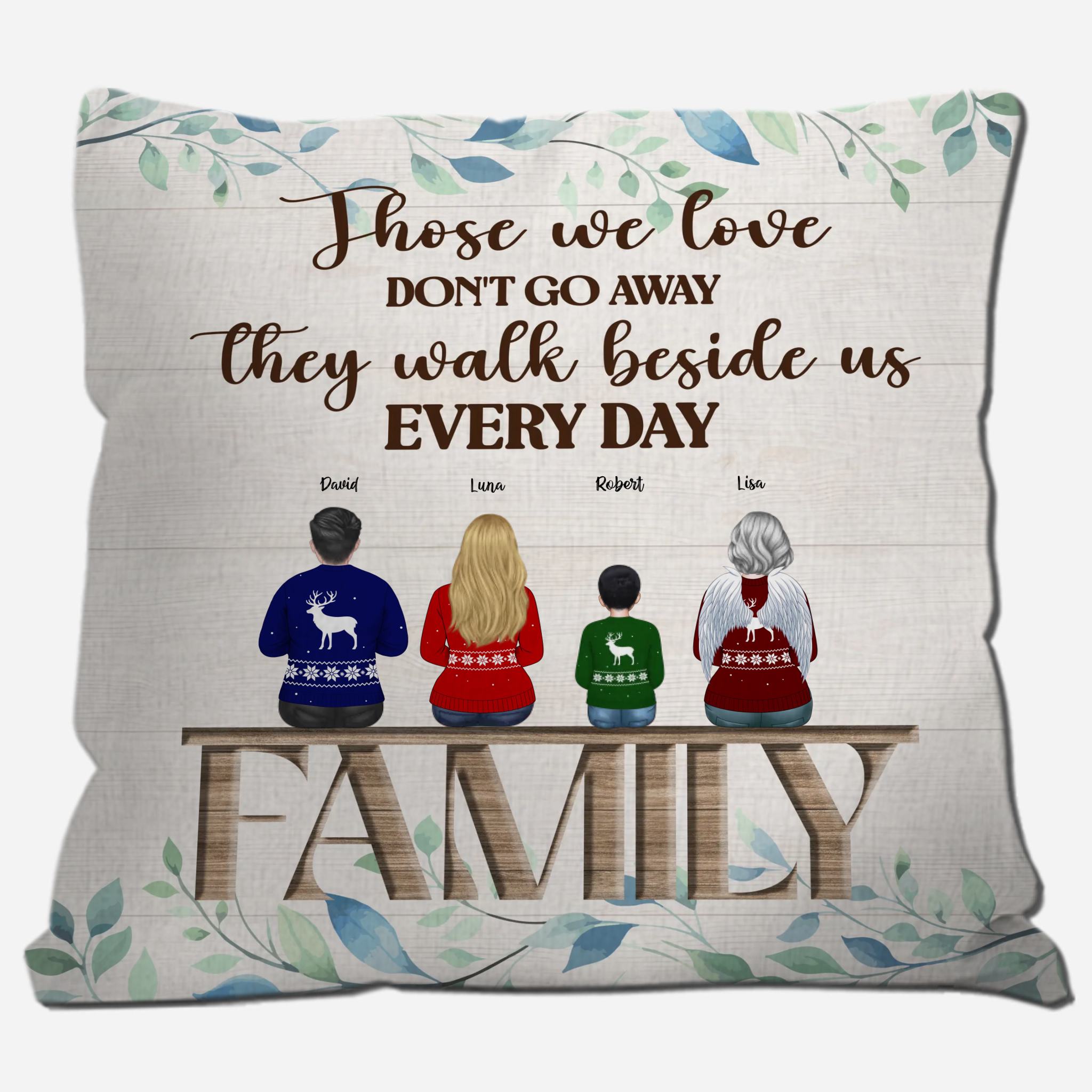 Those We Love Walk Beside Us – In Loving Memory Bespoke Name Pillow
