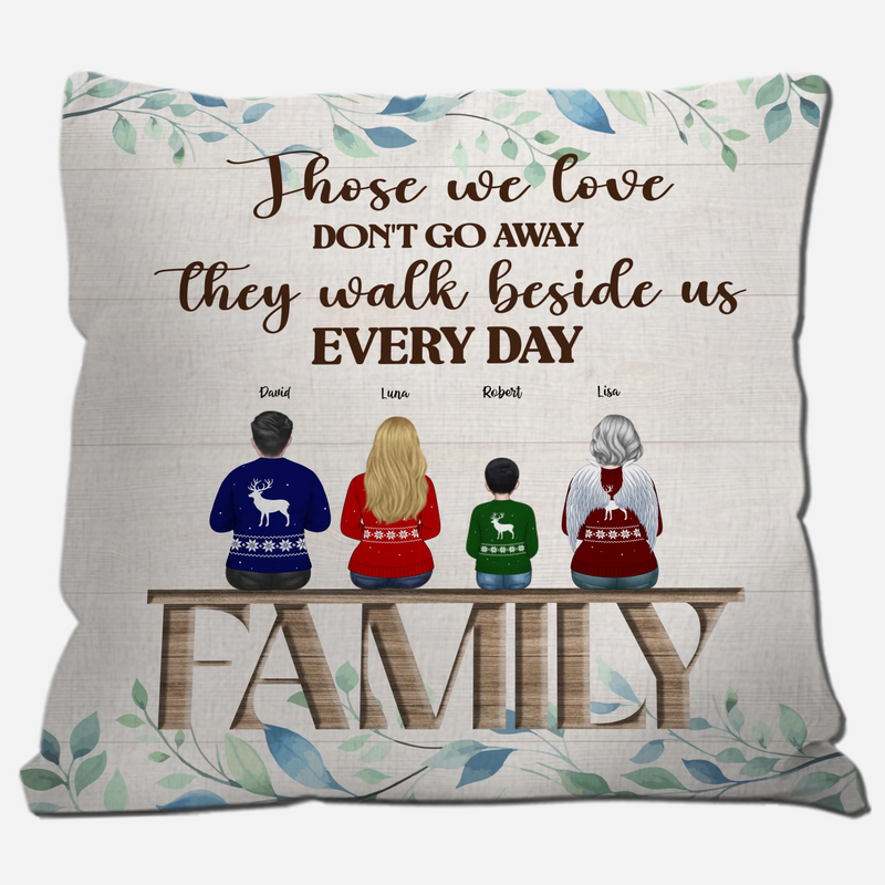 Those We Love Walk Beside Us – In Loving Memory Bespoke Name Pillow