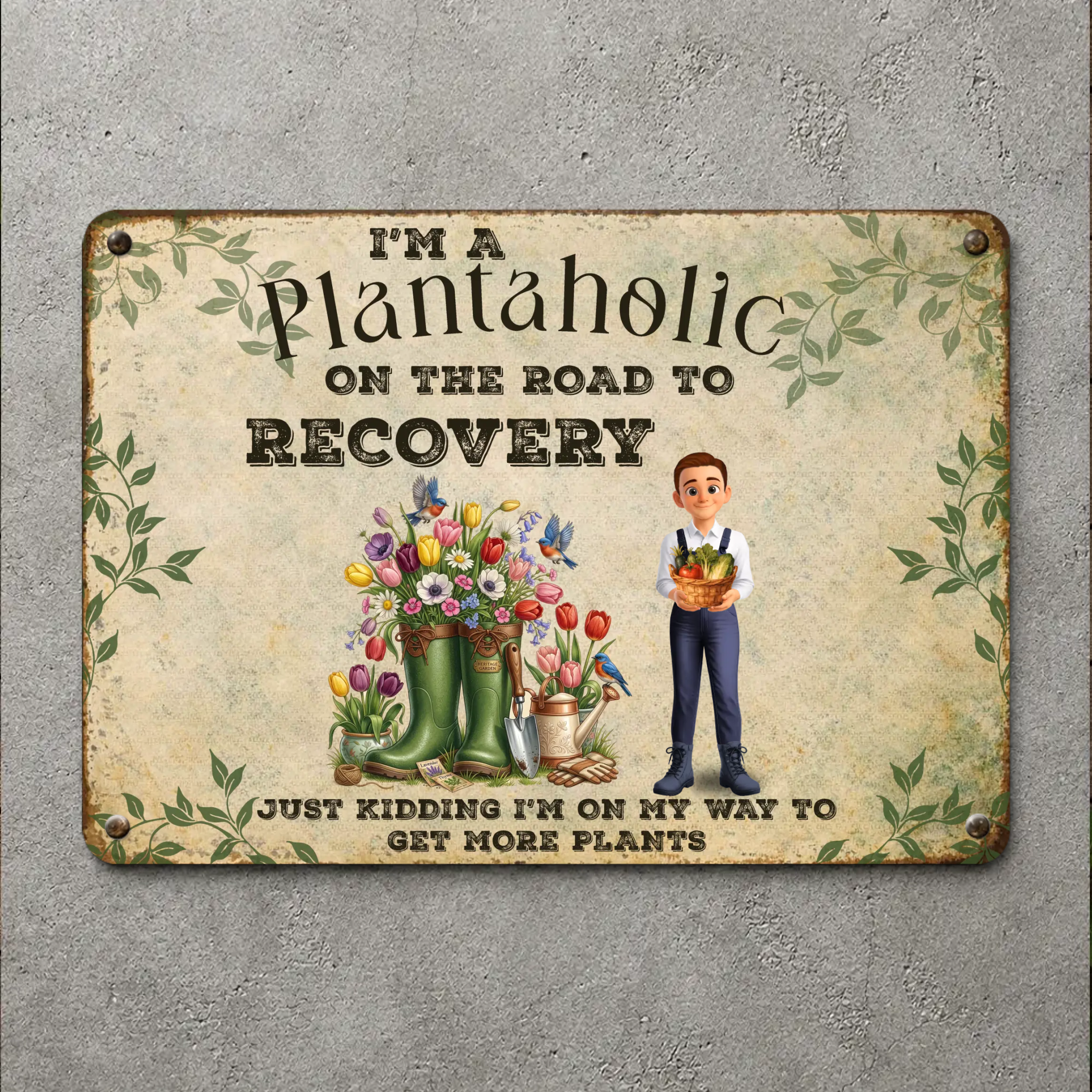 Customized Garden Metal Signs – I'm A Plantaholic For Gardeners