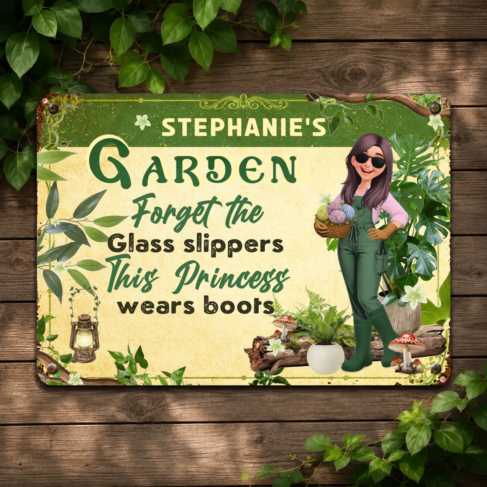 This Princess Wears Boots Metal Signs – Custom Garden Princess Gift