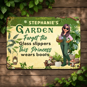 This Princess Wears Boots Metal Signs – Custom Garden Princess Gift
