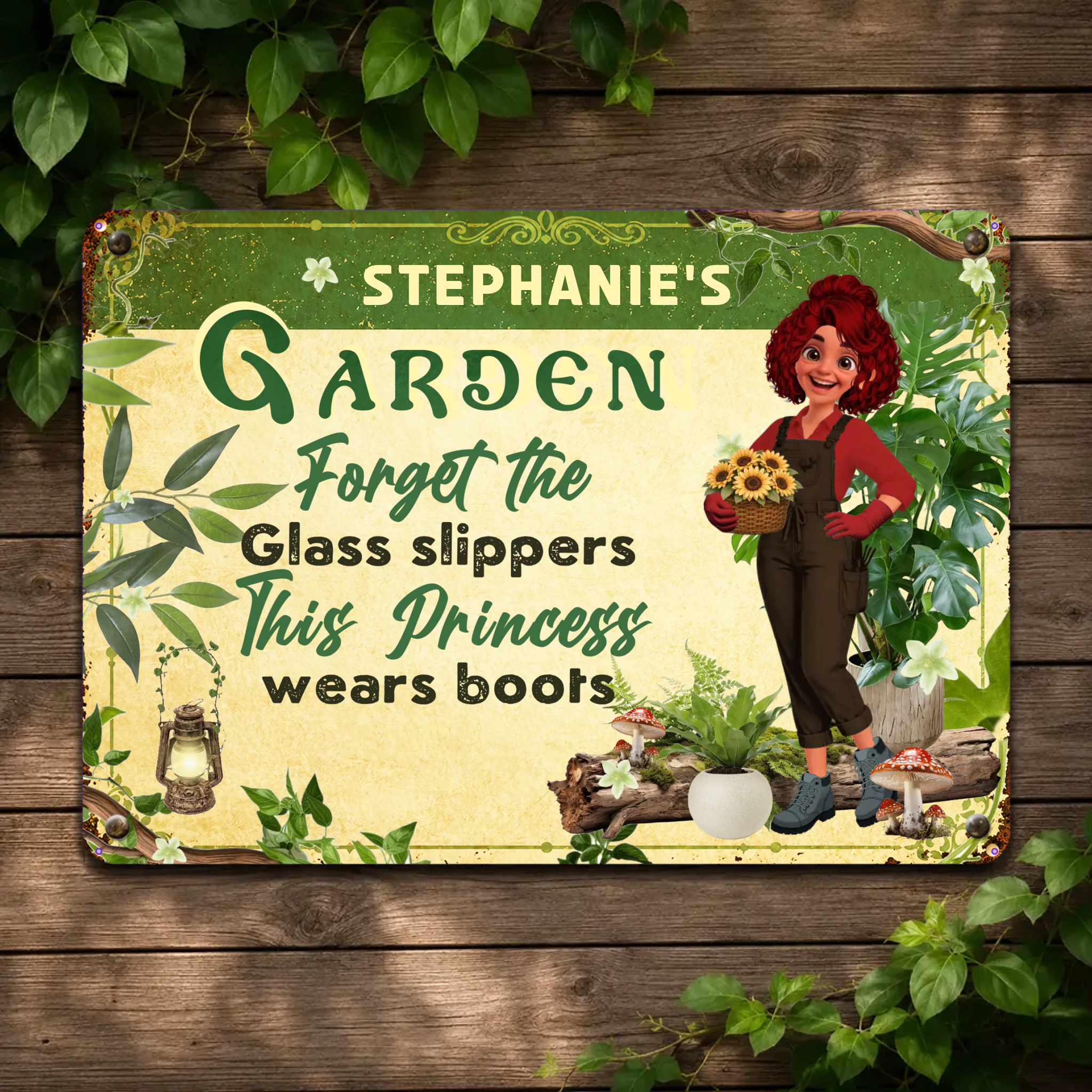 This Princess Wears Boots Metal Signs – Custom Garden Princess Gift