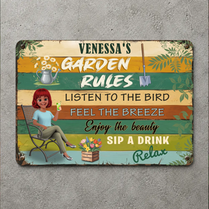 Bespoke Garden Rules Metal Signs – Listen To The Bird Plaque Gift