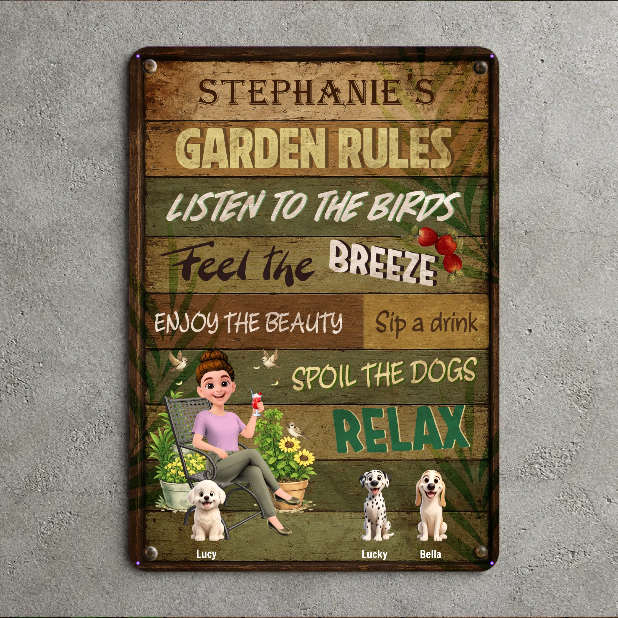 Garden Rules Metal Signs – Custom Spoil The Dogs For Gift