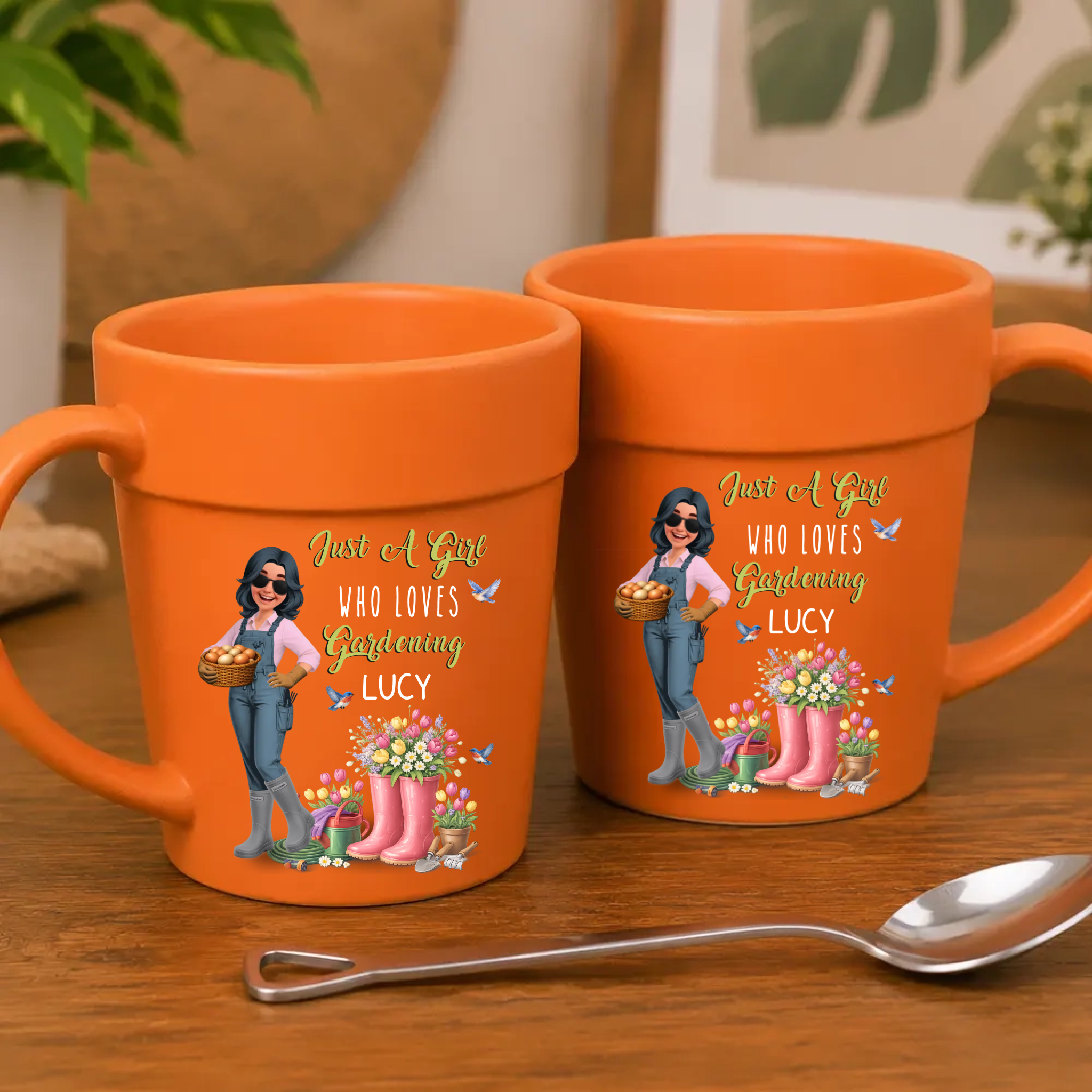 Just A Girl Who Loves Gardening Cup - Plant Pot Mugs Customized