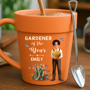 Personalized Plant Pot Ceramic Mugs – Unique Gardener Of The Year Gift