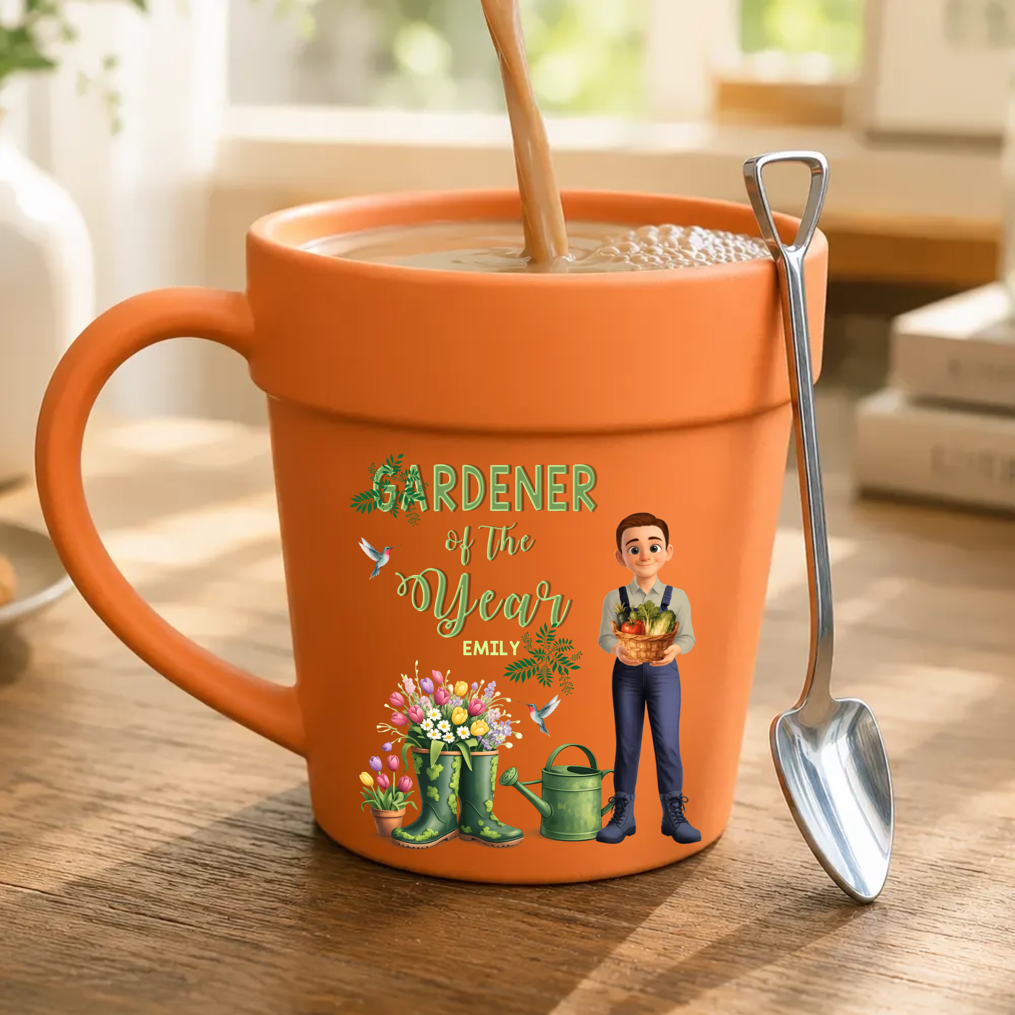 Custom Plant Pot Mugs With Name – Unique Present For Gardeners