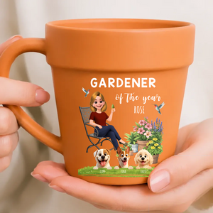 Personalized Gardener Dog Mom Mugs – Plant Pot Ceramic Mugs Gift