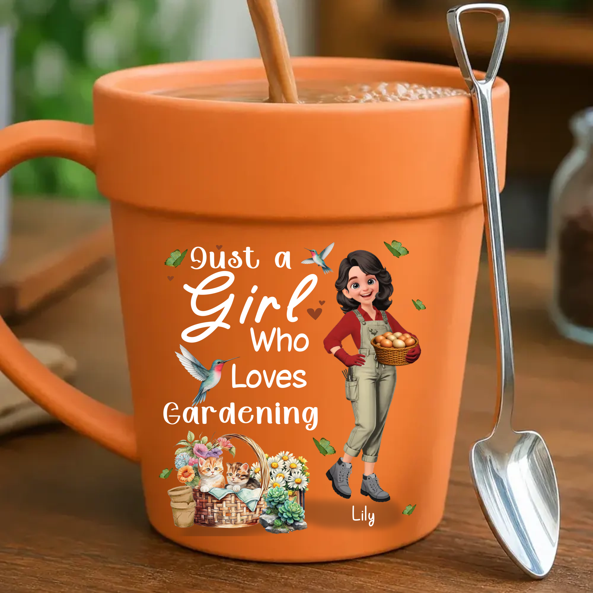 Customized Plant Pot Ceramic Mugs – Unique Name Gift For Gardeners