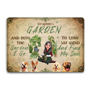 Into The Garden I Go Metal Signs – Bespoke Gift For Gardeners And Dog Lovers