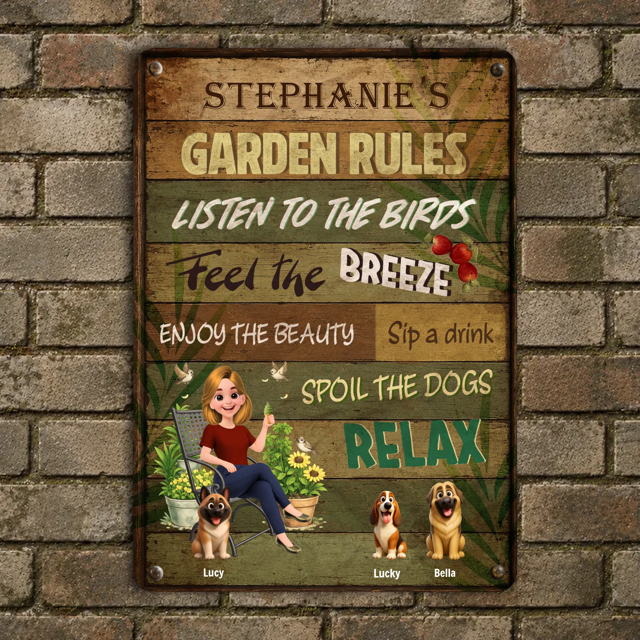 Garden Rules Metal Signs – Custom Spoil The Dogs For Gift