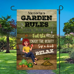 Custom Garden Flag – Funny Garden Rules Gift For Gardeners