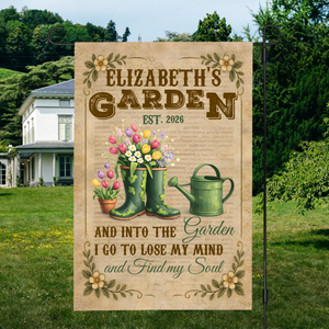 Vintage Outdoor Garden Flag – Unique Green Watering Can Decor Gift