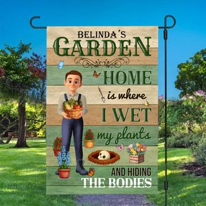 Personalized Hiding The Bodies Garden Flag – Funny Wet My Plants