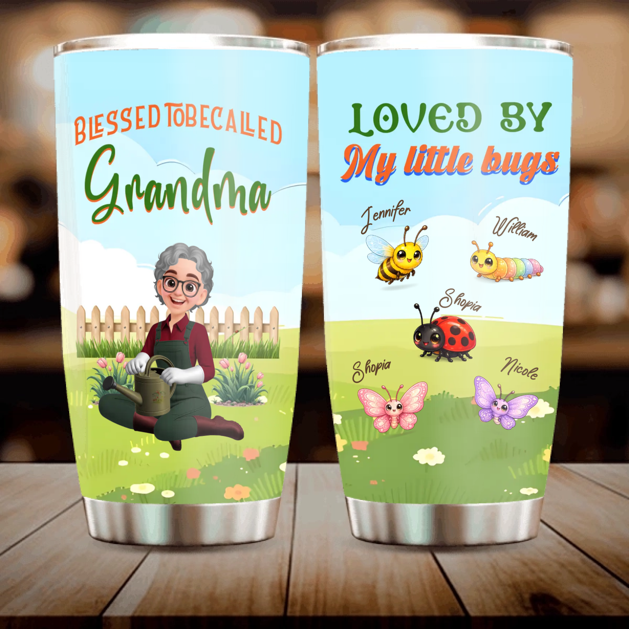 Personalized Blessed To Be Called Grandma Tumbler – Lovely Gift For Gardeners