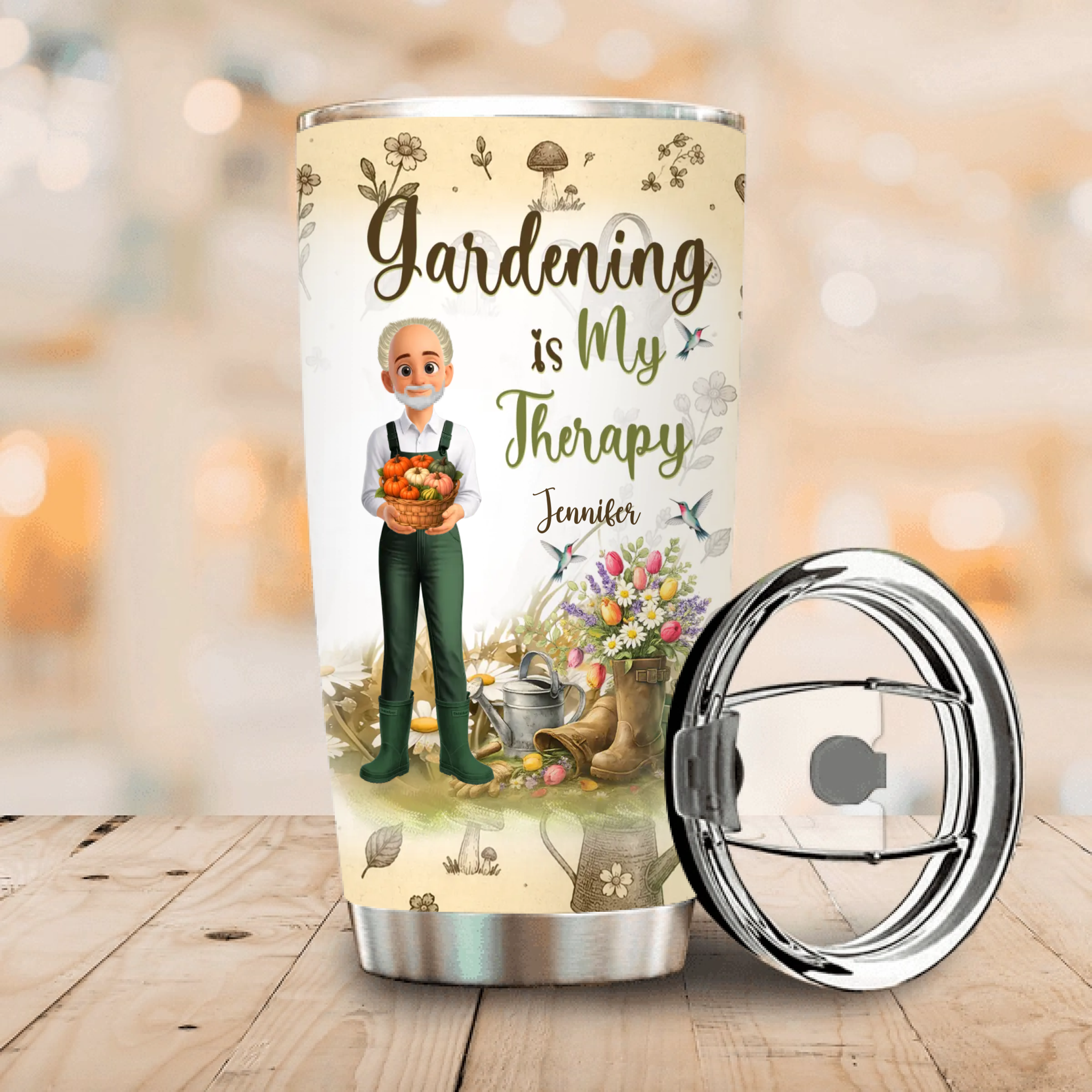 Bespoke Gardeners Tumbler - Gardening Is My Therapy