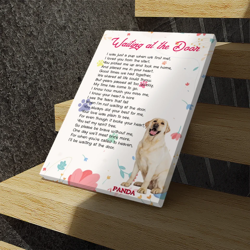 Waiting at the Door - Pet Memorial Canvas Wall Art Customize to your Pet
