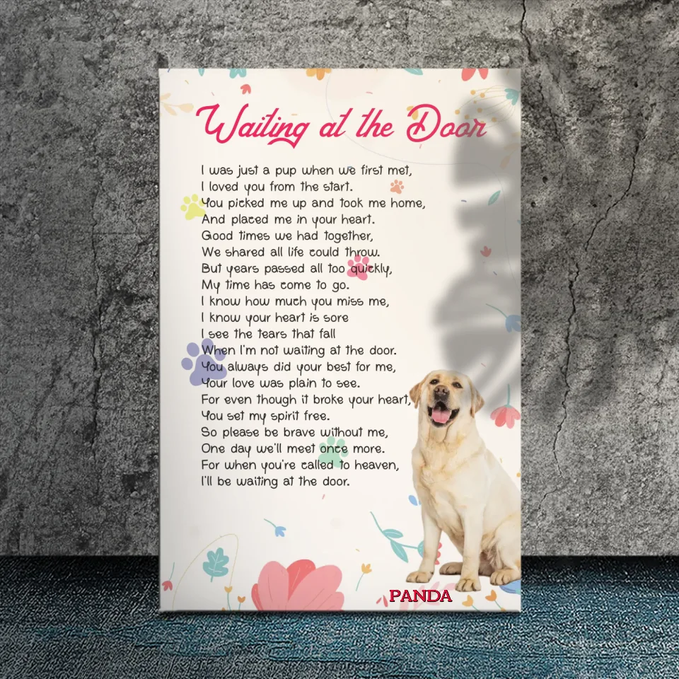 Waiting at the Door - Pet Memorial Canvas Wall Art Customize to your Pet