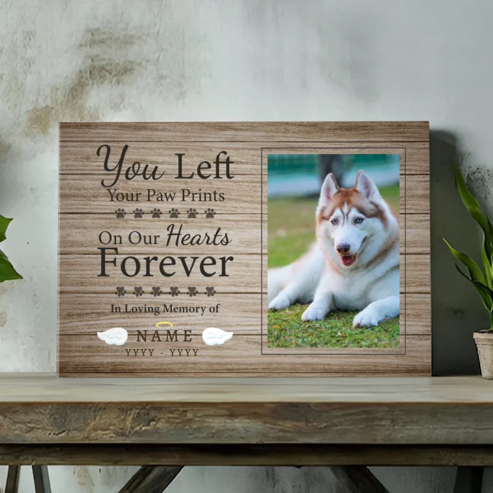 Photo Collage Canvas Print 'Forever Footprints' - A meaningful gift for a beloved companion