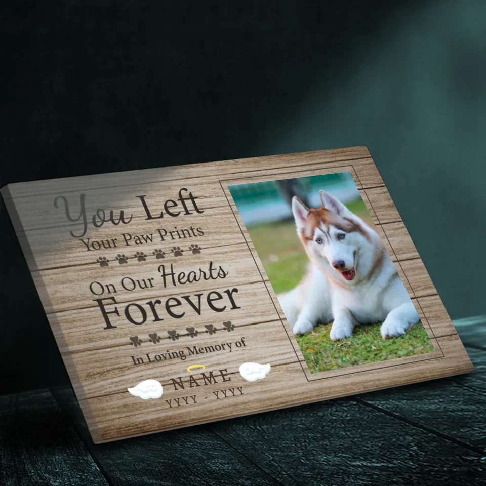 Photo Collage Canvas Print 'Forever Footprints' - A meaningful gift for a beloved companion